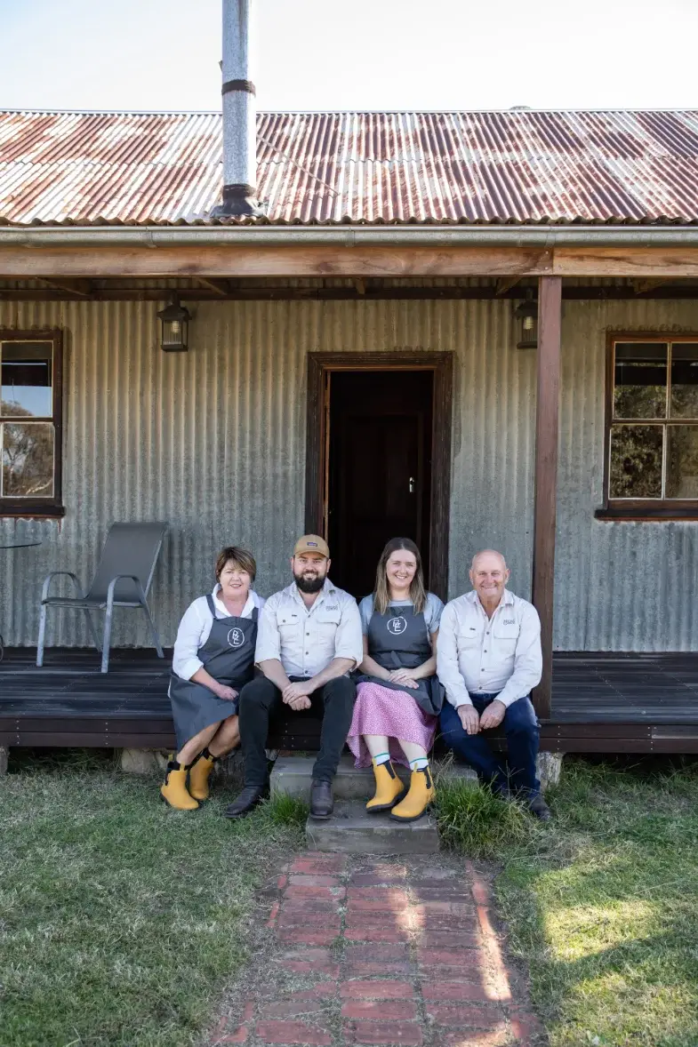 The Tolson family on the Cottage verandah at Broke Estate